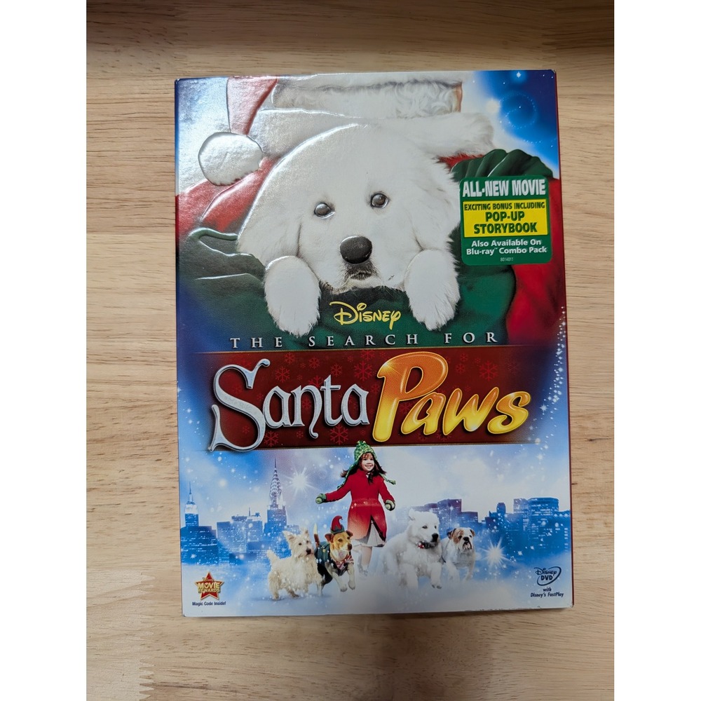 Disney Santa Paws & Santa Buddies DVD Set Kids G White Good Slipcovers 2-Pack